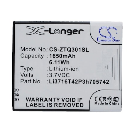 Bsc Preferred A+World CG503 Mobile Phone Replacement Battery CS-ZTQ301SL.1